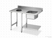 Стол и аксессуар для посудомоечной машины SMEG приставной WT51200SHL с мойкой и отв. для отходов, для серии HTY