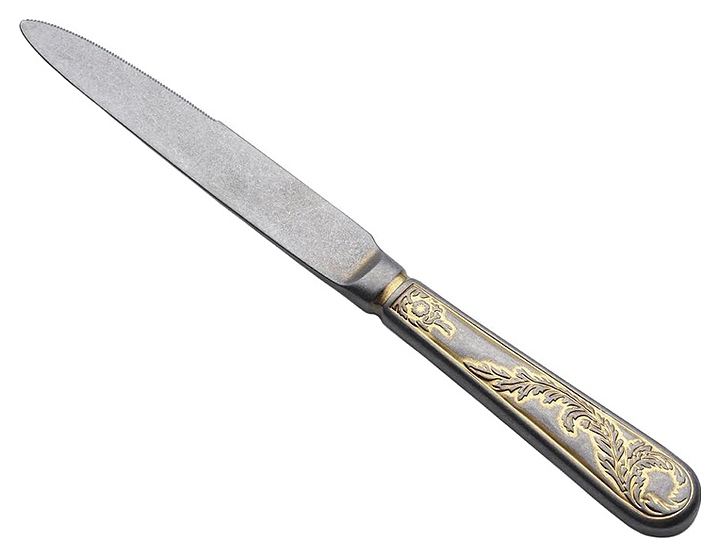 2e5d88b98c3201e8b20ac5632c608a2d Нож столовый P.L. Proff Cuisine Lord Vintage Style 24,5 мм, матовый с золотом — изображение 1