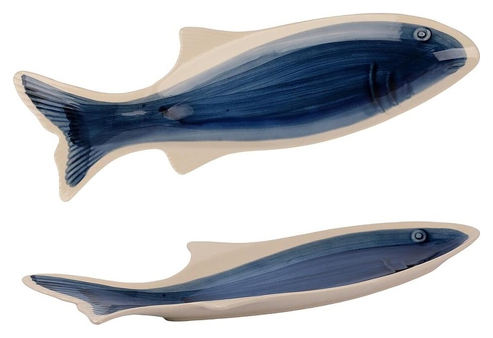 341854a806b92dbbe61059814604e225 Блюдо сервировочное P.L. Proff Cuisine Fish Northern Blue Frutti di Mare QB23166001 42х13,3 см h=4,5 (керамика) — изображение 1