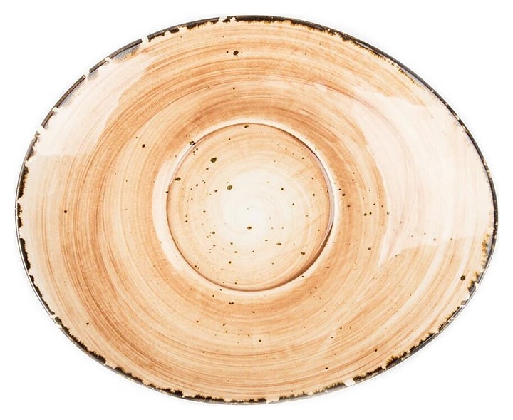 4c044ad682ba847cded02b58b0b6c00a Блюдце для бульонницы P.L. Proff Cuisine Organica Sand 81223090 185х150 мм — изображение 1
