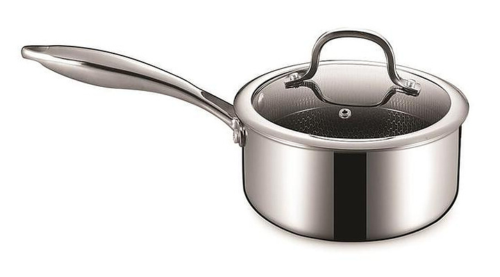 549a3a03fa65a52e932cd49eacd28c2b Сотейник P.L. Proff Cuisine New Kitchen Honeycombs 81280242 1.4 л d 16 см h 7.5 см нержавеющая сталь, индукция — изображение 1