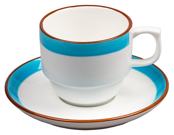 6ae2fc1c6a7b9bacf99d5c629e98f5d6 Чайная пара P.L. Proff Cuisine Blue Rim Kids 81229055 180 мл — изображение 1