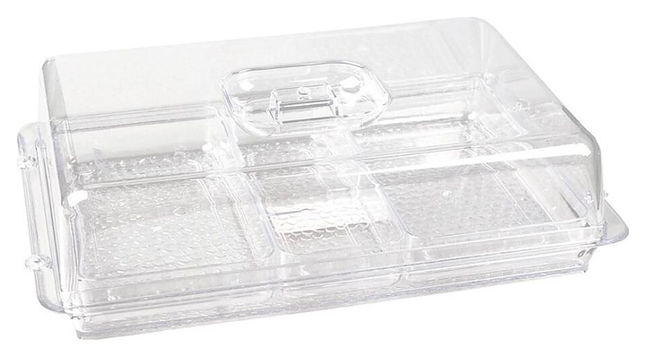 79d2a9f618ec3d1bdf9d3522e2cba6db Поднос для выкладки P.L. Proff Cuisine JD-P2202 31,5х21,5х8,5 см 3 секции (поликарбонат) с крышкой — изображение 1