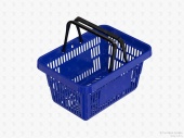 Покупательская пластиковая корзина Europos Group ROCK пластиковая усиленная с 2 пластиковыми ручками, синяя