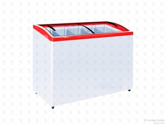Морозильный ларь с гнутым стеклом Italfrost ЛВН 500 Г (СF 500 C) 6 кор (красный)